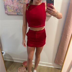 Never worn red skirt set!!!